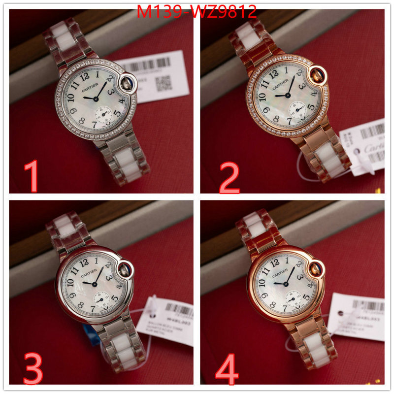 Watch(4A)-Cartier top quality fake ID: WZ9812 $: 139USD