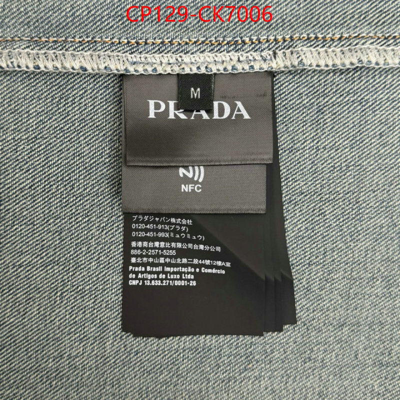 Clothing-Prada high quality designer replica ID: CK7006 $: 129USD
