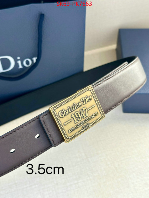 Belts-Dior replcia cheap ID: PK7663 $: 69USD