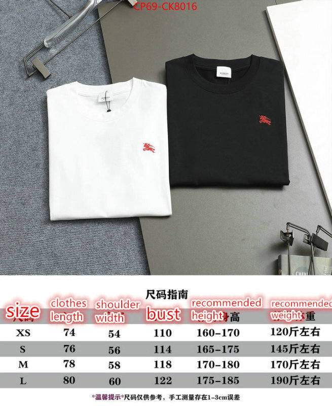 Clothing-Burberry luxury fake ID: CK8016 $: 69USD