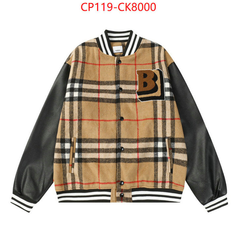 Clothing-Burberry 2024 aaaaa replica customize ID: CK8000 $: 119USD