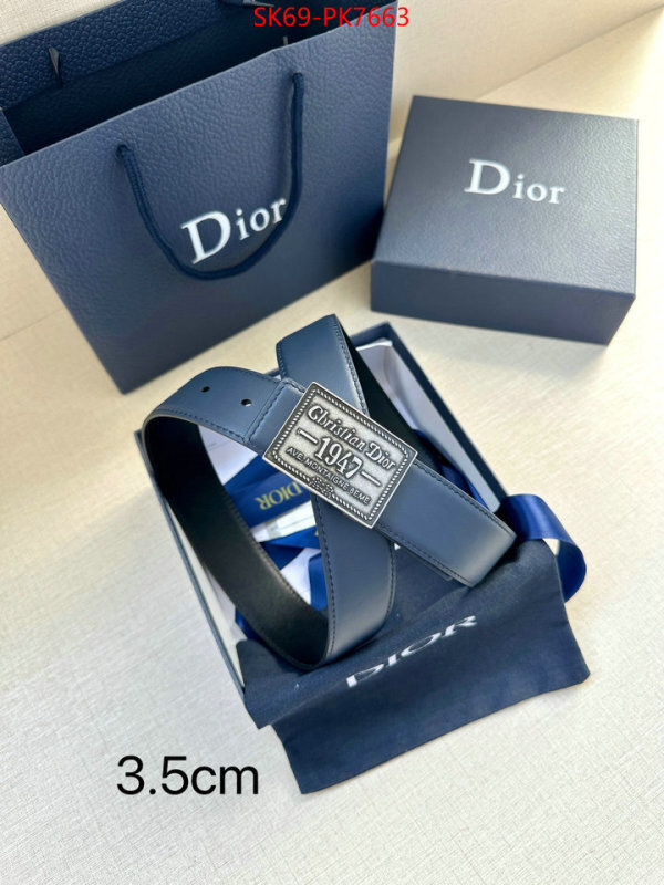Belts-Dior replcia cheap ID: PK7663 $: 69USD