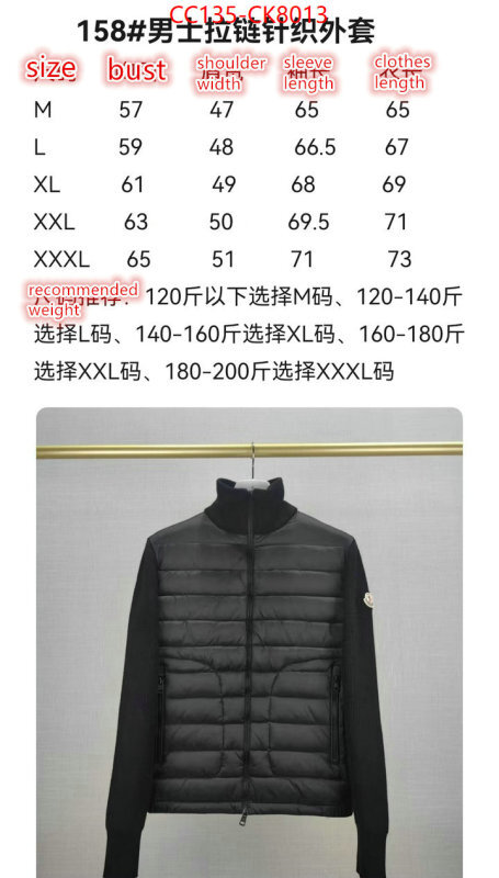 Down jacket Men-Moncler top quality replica ID: CK8013 $: 135USD