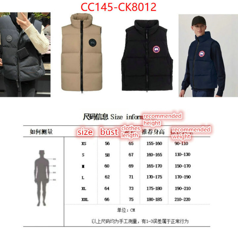Down jacket Men-Canada Goose best designer replica ID: CK8012 $: 145USD