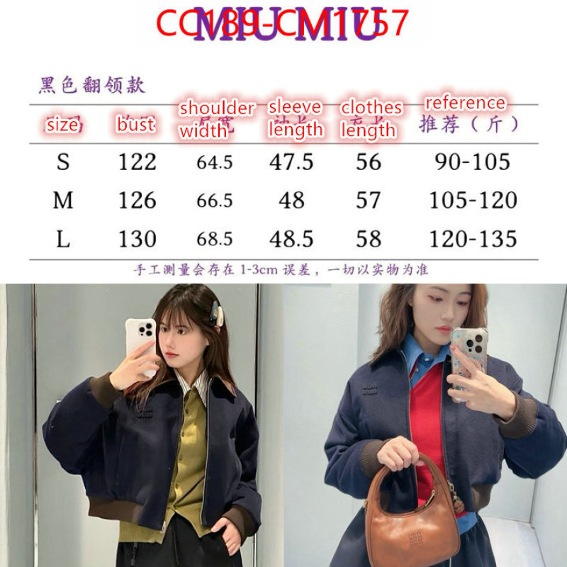 Down jacket Women-Miu Miu replcia cheap ID: CM1757 $: 189USD