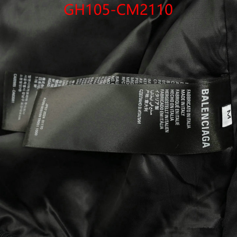 Clothing-Balenciaga 1:1 replica wholesale ID: CM2110 $: 105USD