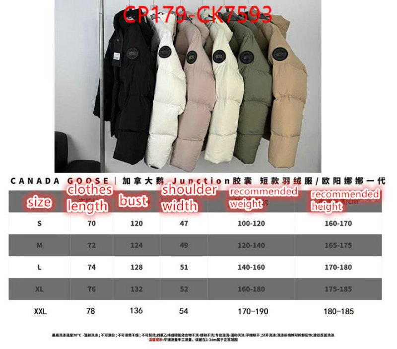Down jacket Men-Canada Goose perfect ID: CK7593 $: 179USD