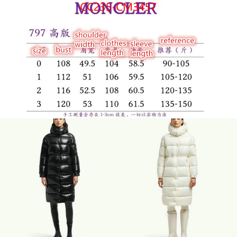 Down jacket Women-Moncler best like ID: CM3457 $: 235USD