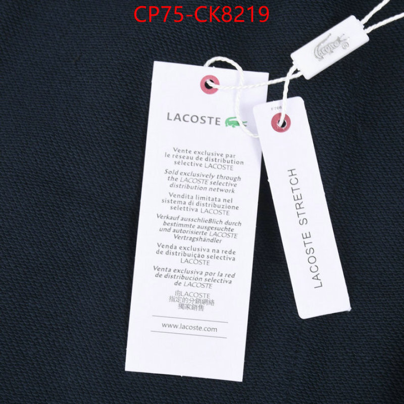 Clothing-Lacoste we provide top cheap aaaaa ID: CK8219 $: 75USD