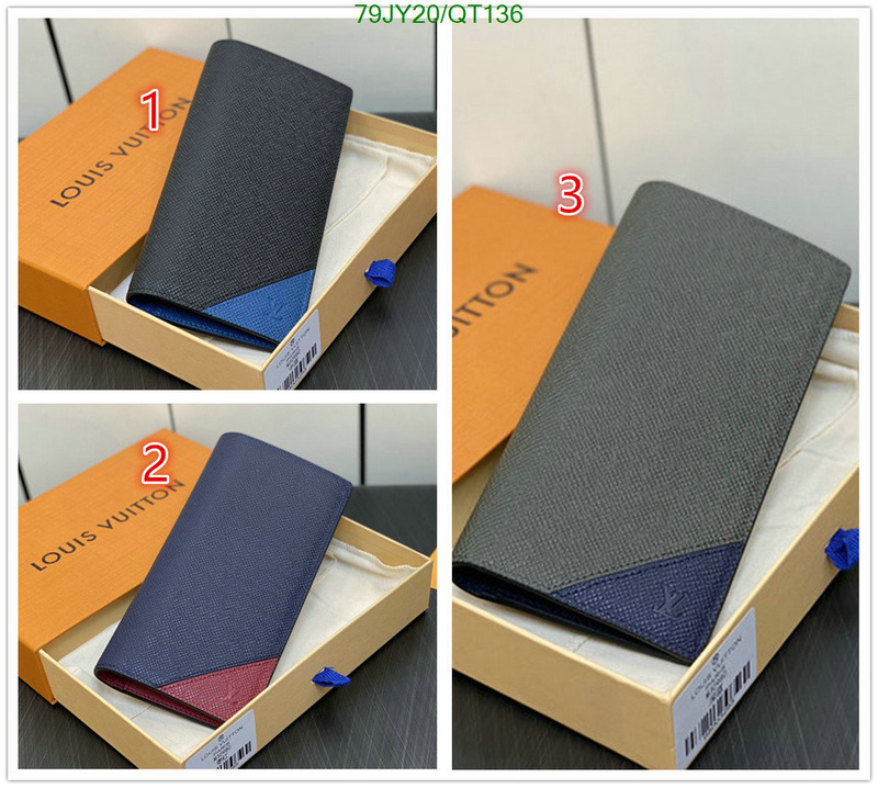 5A quality leather replica LV wallet Code: QT136