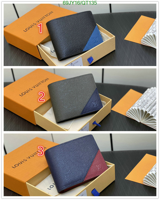 5A quality leather replica LV wallet Code: QT135