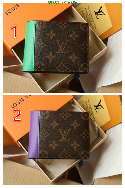 LV Bags-(Mirror)-Wallet-,Code: ZT6586,$: 69USD