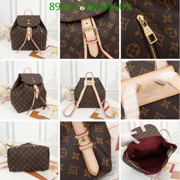 LV Bags-(4A)-Backpack-,Code: LB081501,