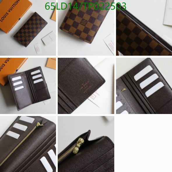 LV Bags-(Mirror)-Wallet-,Code: TP022503,$: 65USD