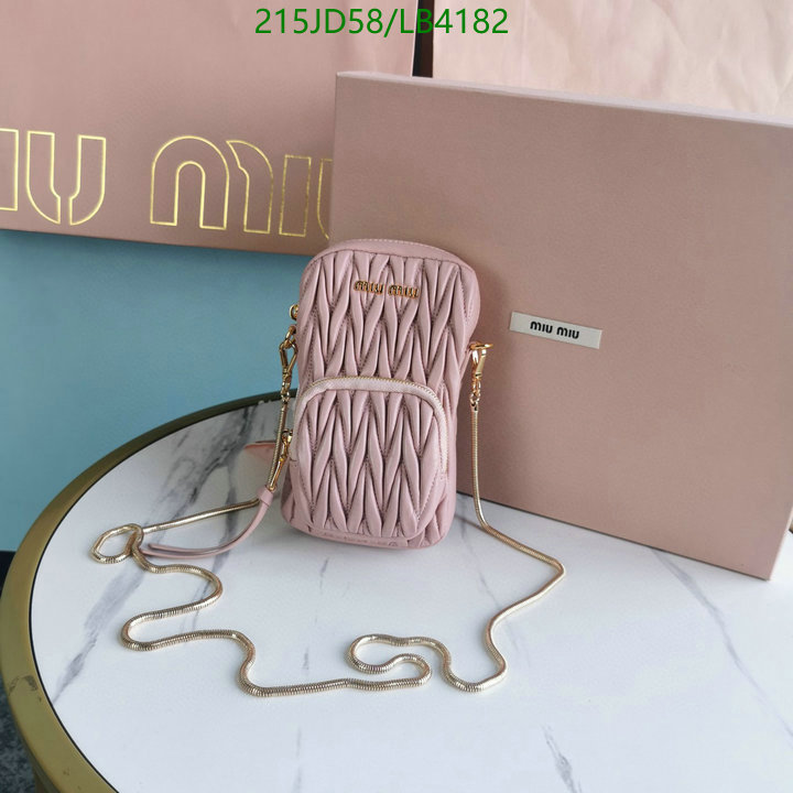 Miu Miu Bag-(Mirror)-Diagonal-,Code: LB4182,$: 215USD