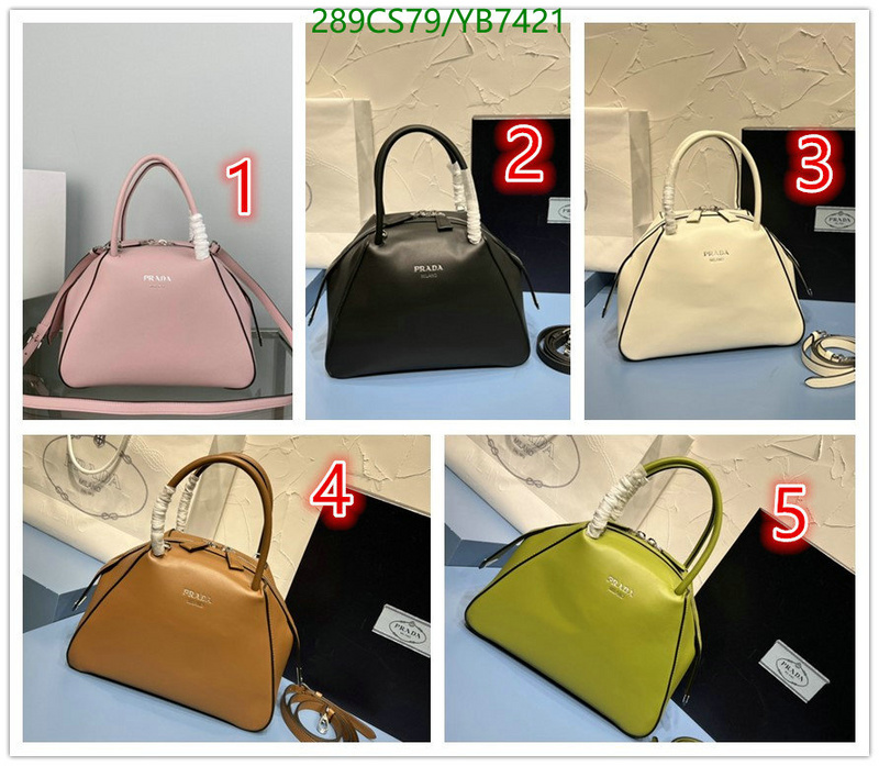 Prada Bag-(Mirror)-Handbag-,Code: YB7421,$: 289USD