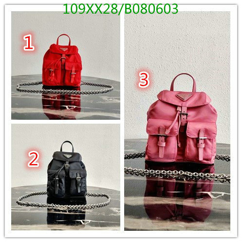 Prada Bag-(Mirror)-Backpack-,Code: B080603,$: 109USD