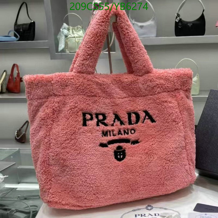 Prada Bag-(Mirror)-Handbag-,Code: YB6274,$: 209USD