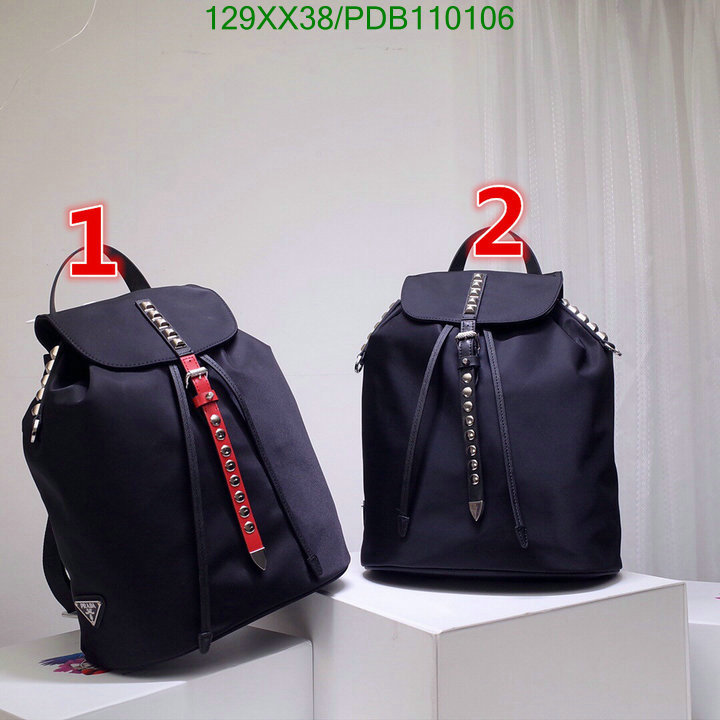 Prada Bag-(Mirror)-Backpack-,Code: PDB110106,$:129USD