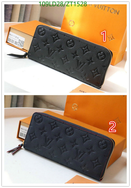 LV Bags-(Mirror)-Wallet-,Code: ZT1528,$: 109USD