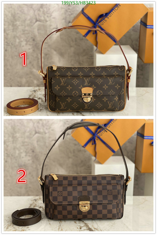 LV Bags-(Mirror)-Handbag-,Code: HB3423,$: 199USD