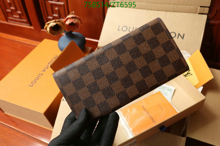 LV Bags-(Mirror)-Wallet-,Code: ZT6595,$: 75USD