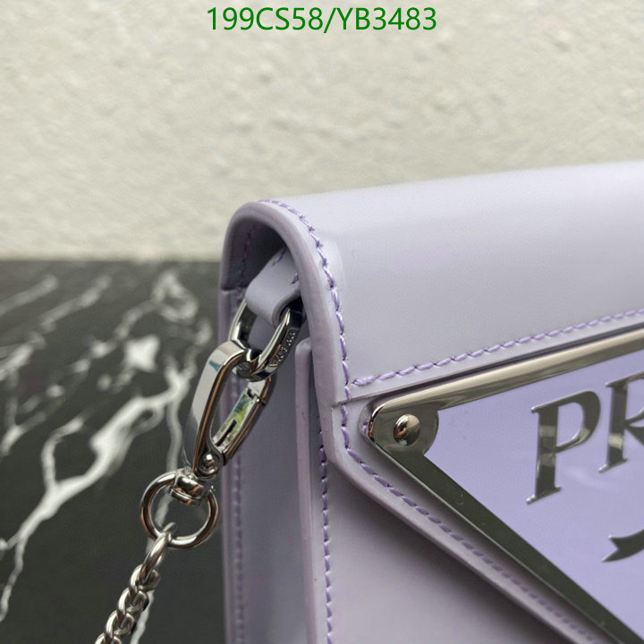 Prada Bag-(Mirror)-Diagonal-,Code: YB3483,$: 199USD