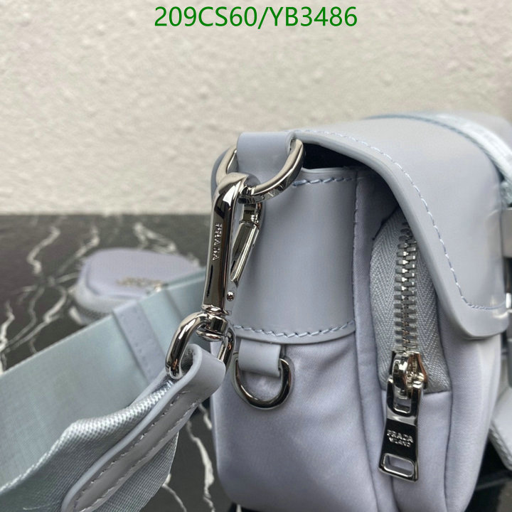 Prada Bag-(Mirror)-Diagonal-,Code: YB3486,$: 209USD