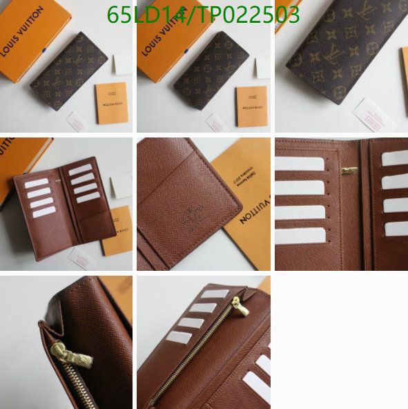 LV Bags-(Mirror)-Wallet-,Code: TP022503,$: 65USD