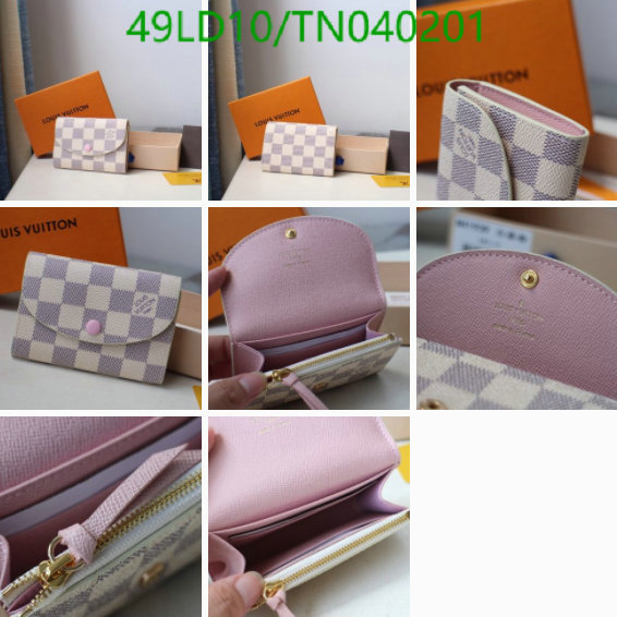 LV Bags-(Mirror)-Wallet-,Code: TN040201,$: 49USD