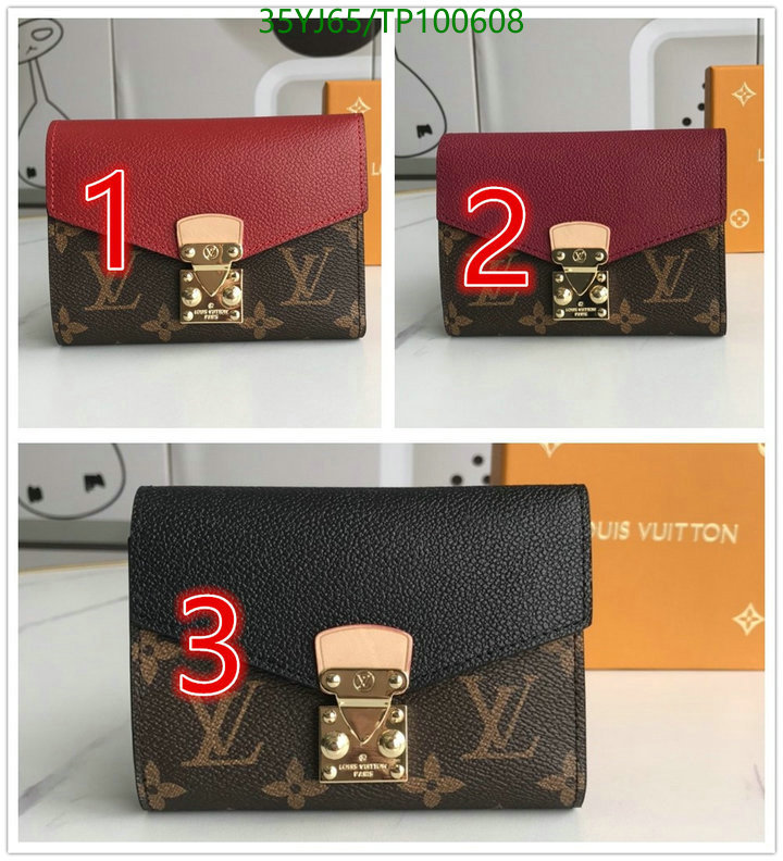 LV Bags-(4A)-Wallet-,Code: TP100608,$: 35USD