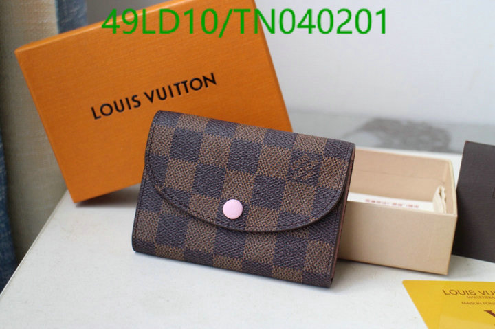 LV Bags-(Mirror)-Wallet-,Code: TN040201,$: 49USD