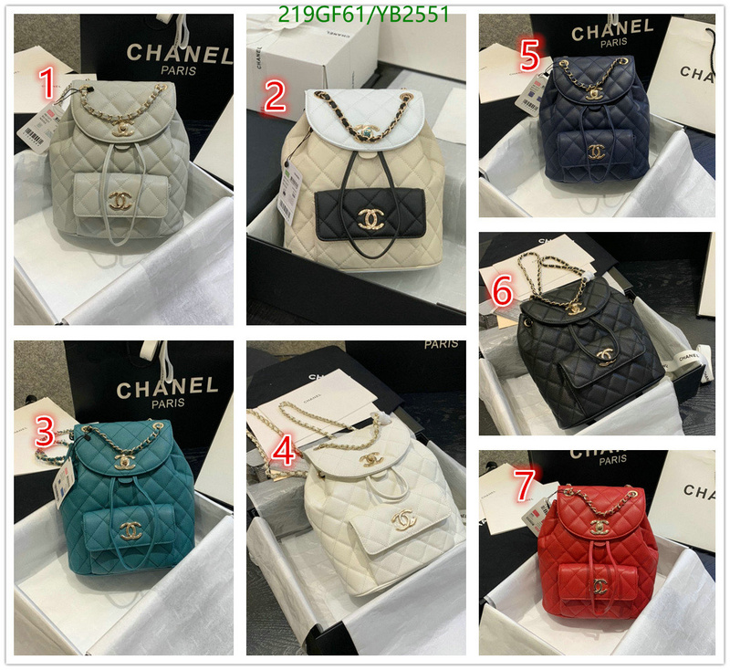 Chanel Bags -(Mirror)-Backpack-,Code: YB2551,$: 219USD