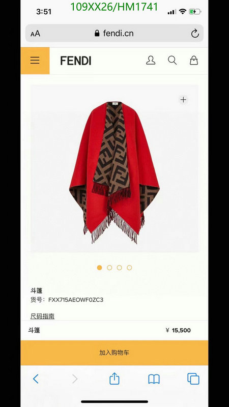 Scarf-Fendi, Code: HM1741,$: 109USD