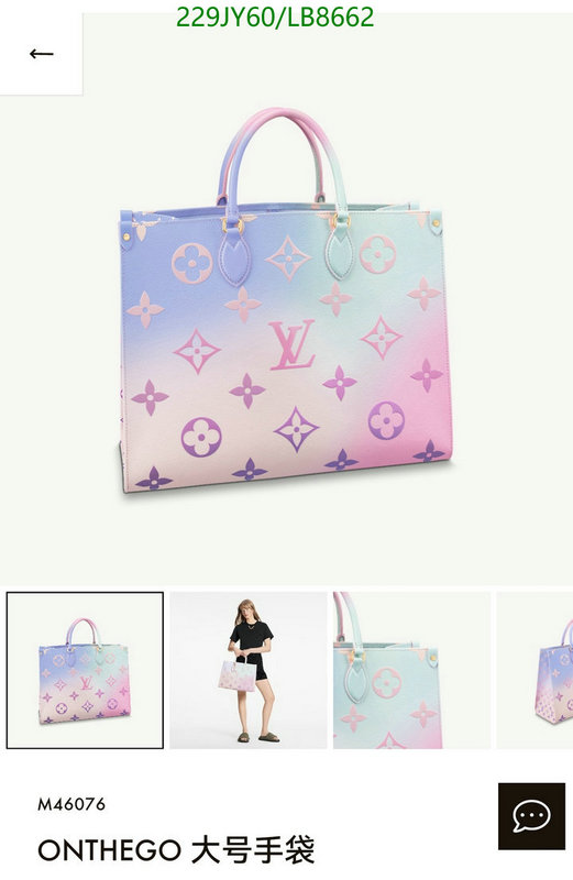 LV Bags-(Mirror)-Handbag-,Code: LB8662,$: 229USD