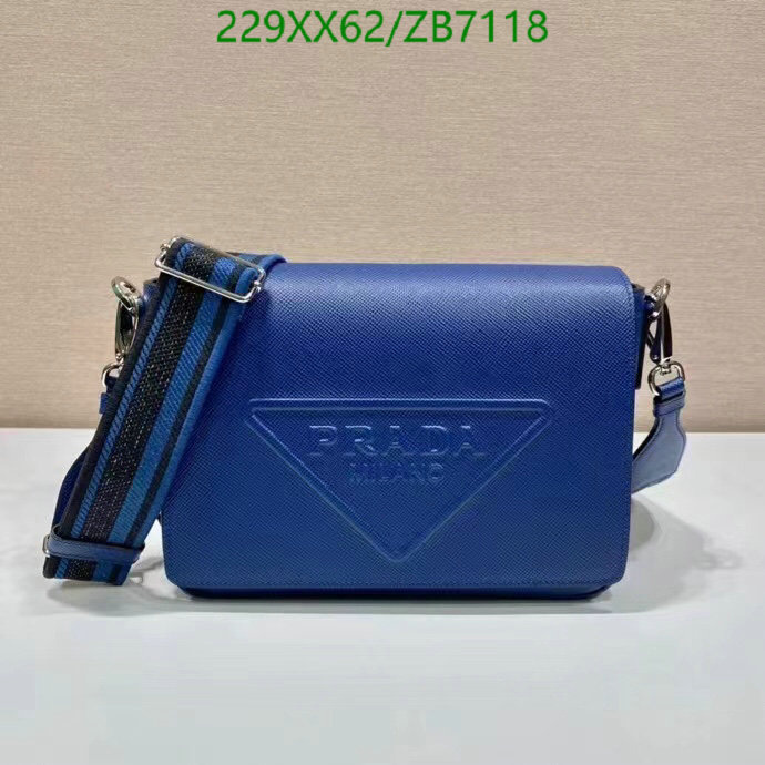 Prada Bag-(Mirror)-Diagonal-,Code: ZB7118,$: 229USD