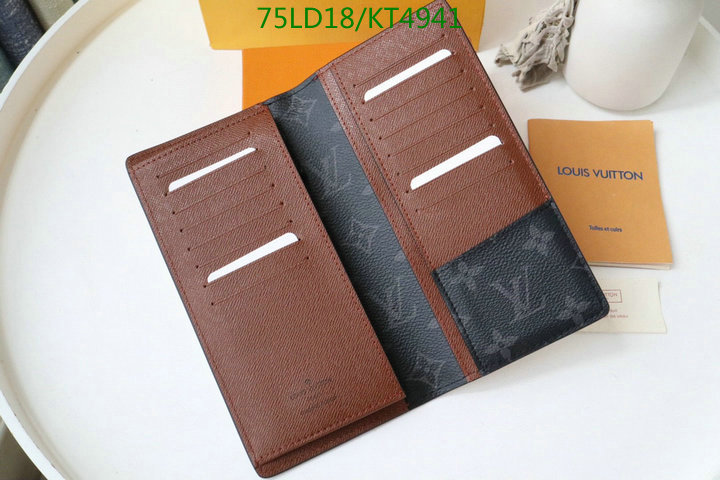 LV Bags-(Mirror)-Wallet-,Code: KT4941,$: 75USD