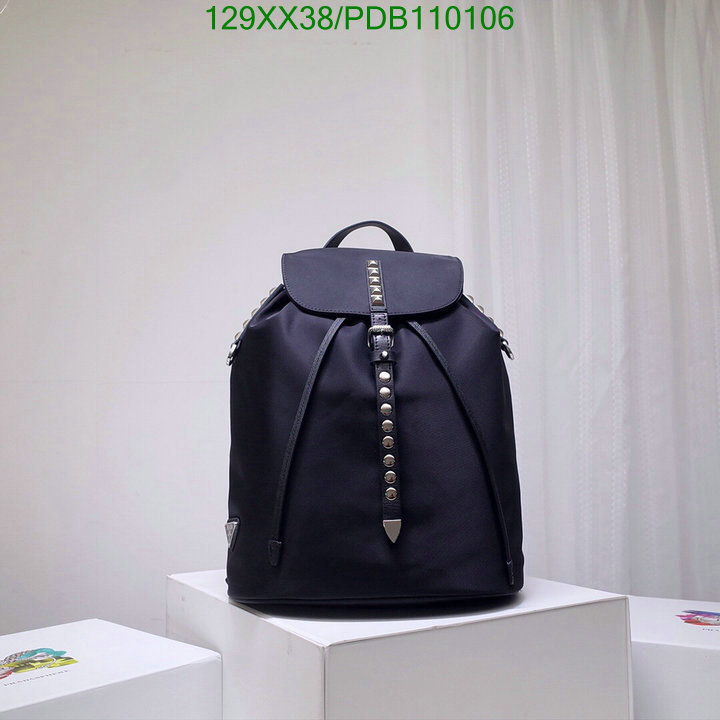 Prada Bag-(Mirror)-Backpack-,Code: PDB110106,$:129USD