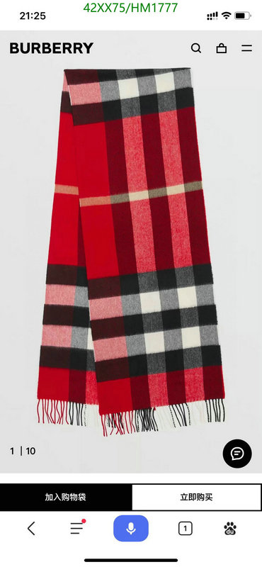 Scarf-Burberry, Code: HM1777,$: 42USD