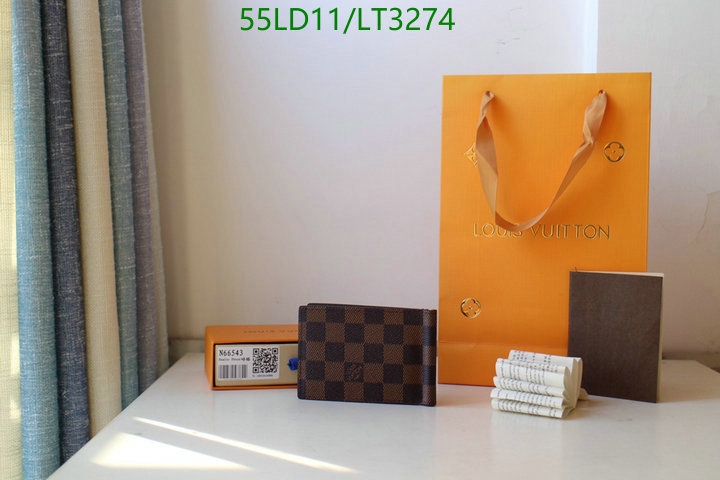 LV Bags-(Mirror)-Wallet-,Code: LT3274,$: 55USD