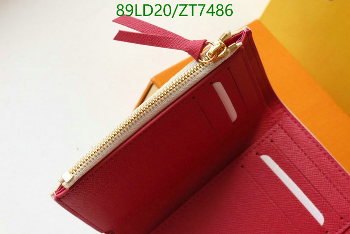 LV Bags-(Mirror)-Wallet-,Code: ZT7486,$: 89USD