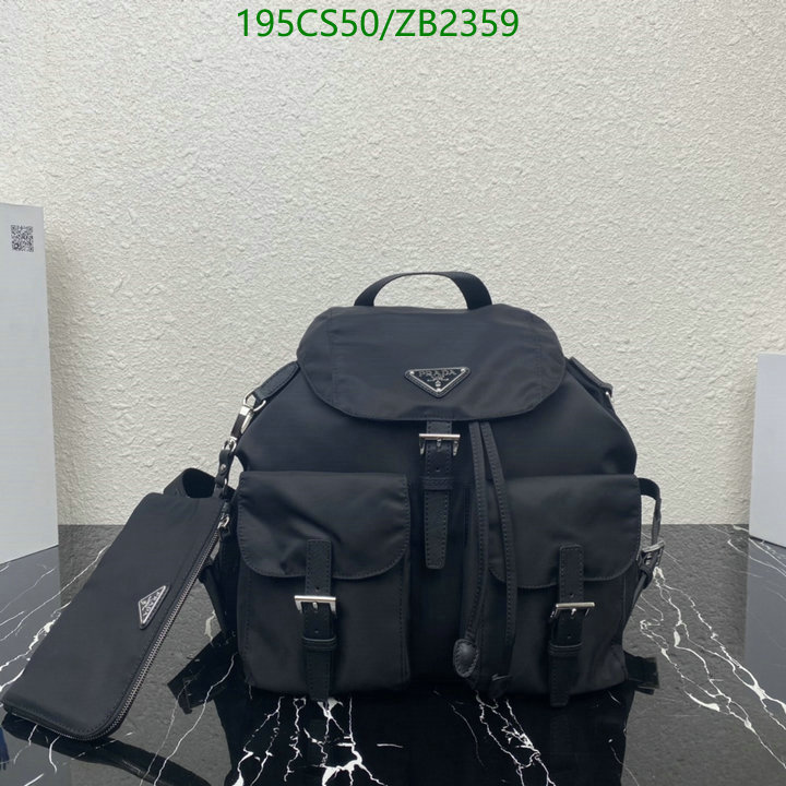 Prada Bag-(Mirror)-Backpack-,Code: ZB2359,$: 195USD