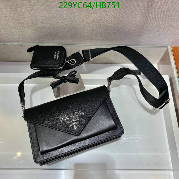 Prada Bag-(Mirror)-Diagonal-,Code: HB751,$: 229USD