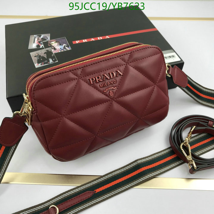 Prada Bag-(4A)-Diagonal-,Code: YB7623,$: 95USD