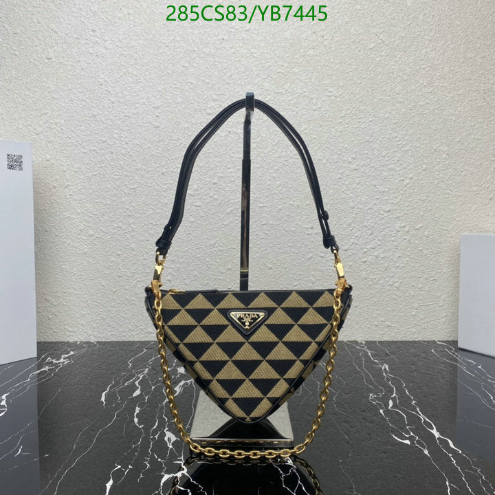 Prada Bag-(Mirror)-Triangle,Code: YB7445,$: 285USD