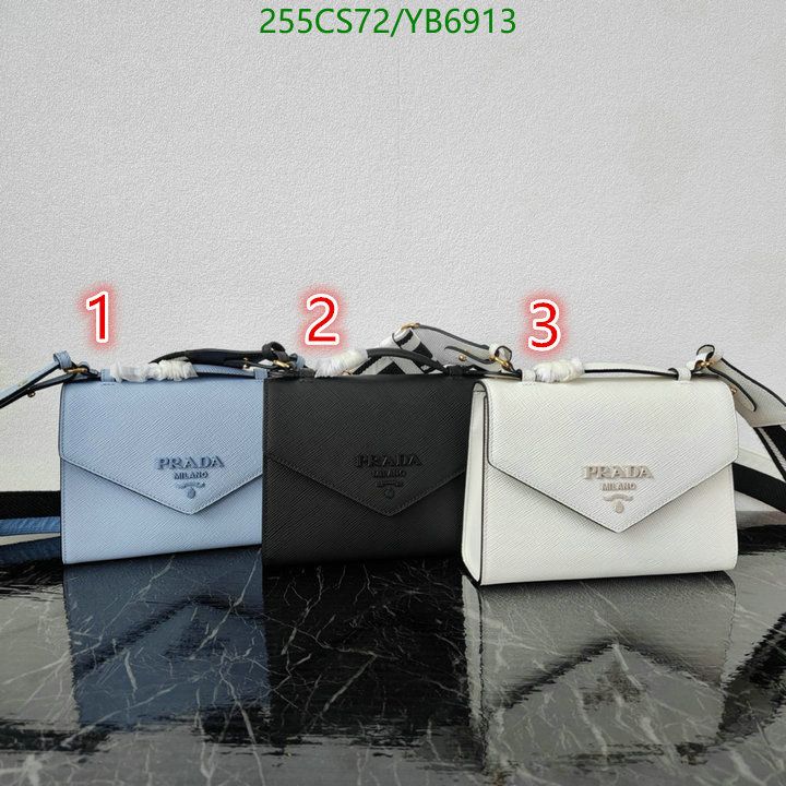 Prada Bag-(Mirror)-Diagonal-,Code: YB6913,$: 255USD