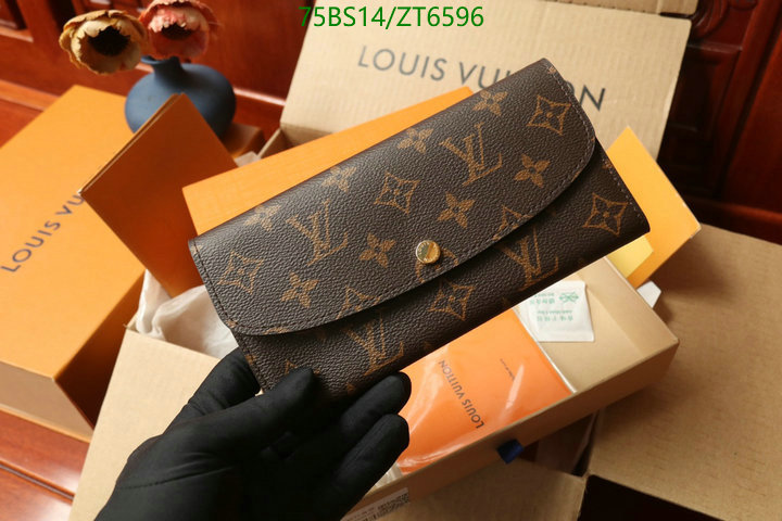 LV Bags-(Mirror)-Wallet-,Code: ZT6596,$: 75USD