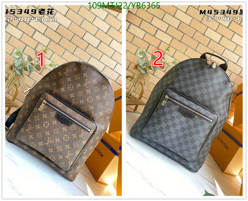LV Bags-(4A)-Backpack-,Code: YB6365,$: 109USD