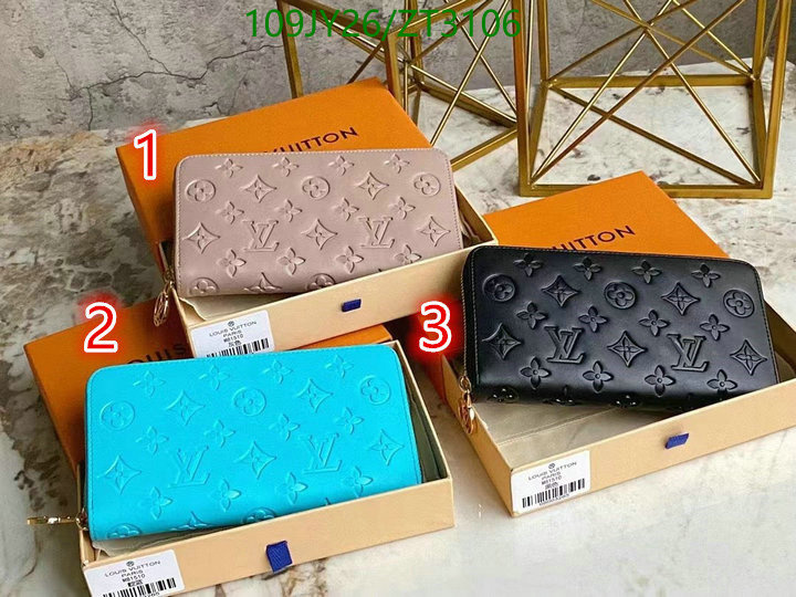 LV Bags-(Mirror)-Wallet-,Code: ZT3106,$: 109USD