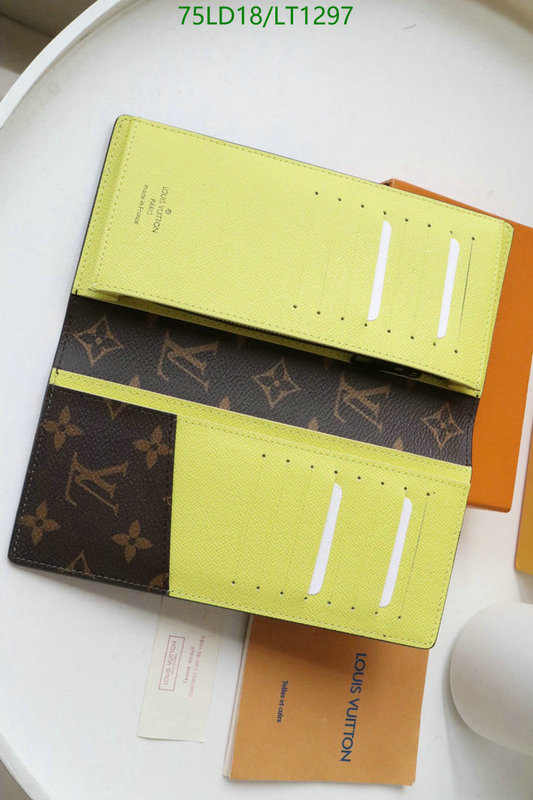 LV Bags-(Mirror)-Wallet-,Code: LT1297,$: 75USD